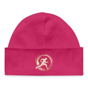 Running Jogging Marathon Silhouette - Baby Organic Beanie - hot pink - Front