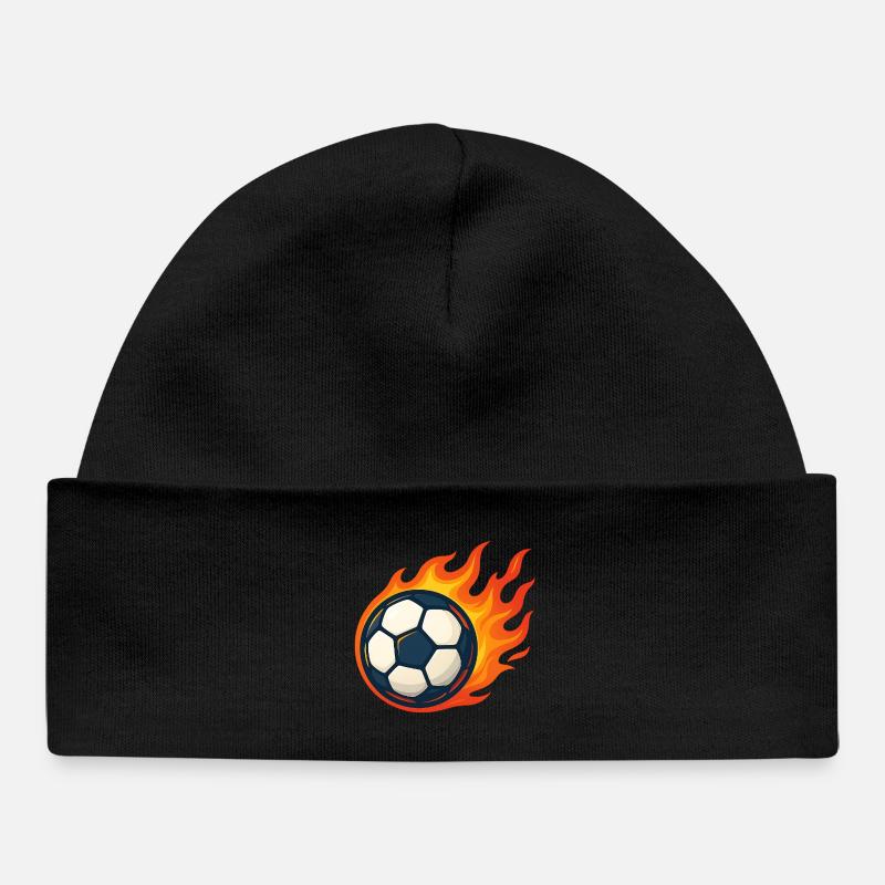 Flamme de football Fireball - Bonnet bébé bio - noir