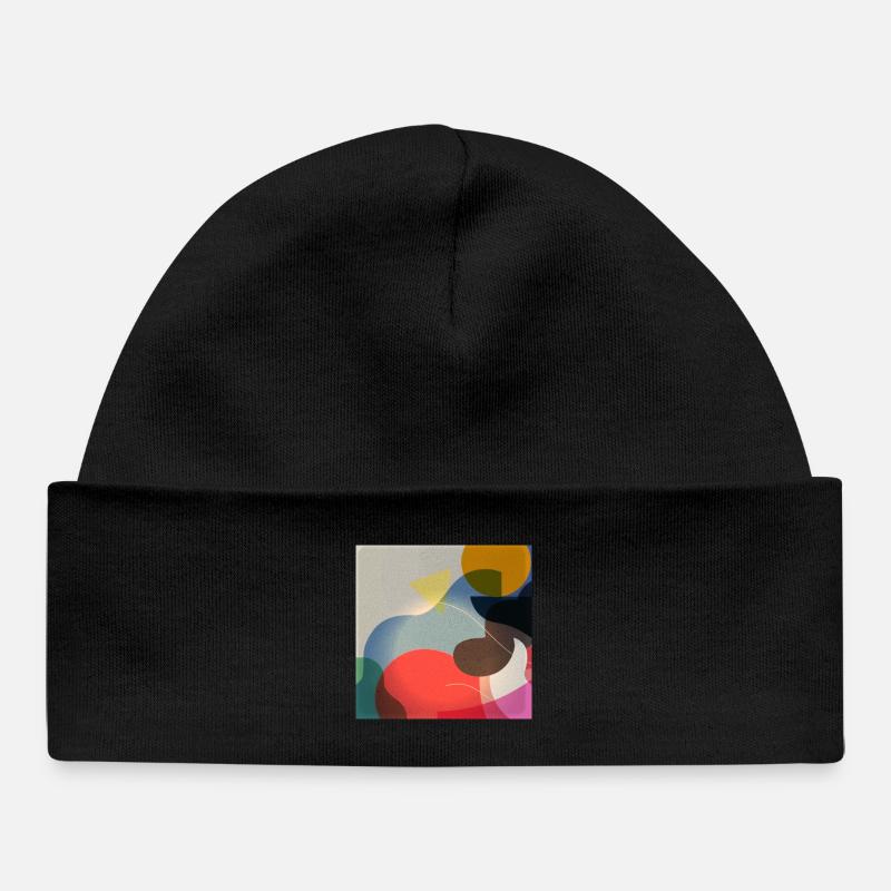 Composition de formes de couleurs abstraites - Bonnet bébé bio - noir