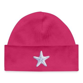 Zartes Seestern-Aquarell - Baby Organic Mütze - hot Pink - Vorne