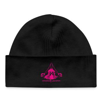 woman_power - Baby Organic Beanie - black - Front