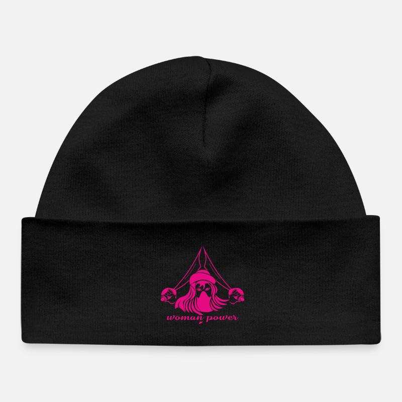 woman_power - Bonnet bébé bio - noir