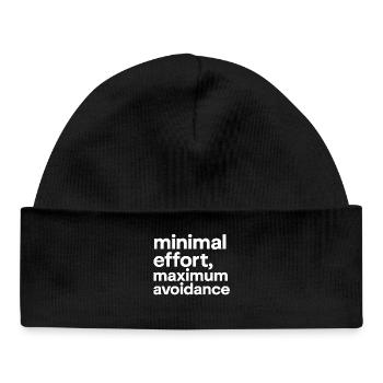 minimal effort maximum avoidance | Irony, Minimal - Baby Organic Beanie - black - Front
