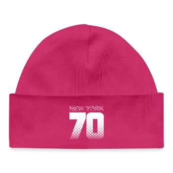 NYC 70 – Manhattan Vibes & Brooklyn Bridge - Baby Organic Beanie - hot pink - Front