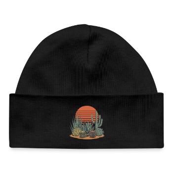 Boho Nature Cacti - Baby Organic Beanie - black - Front