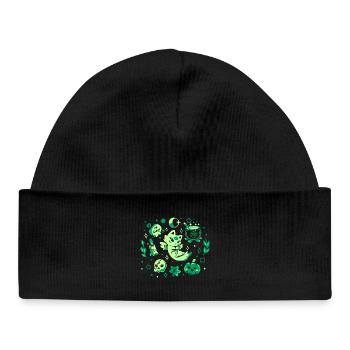 Ambiance verte d’Halloween - Bonnet bébé bio - noir - Devant