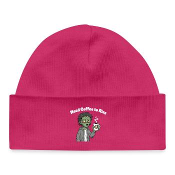 Coffee Zombie Motif Pullover Hoodie - Baby Organic Beanie - hot pink - Front