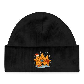 Noël Chant Étoile de mer Maritime - Bonnet bébé bio - noir - Devant