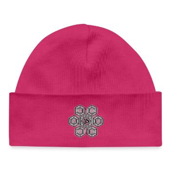 Symbole Mandala Aum de la géométrie sacrée Géométrie Sacrée - Bonnet bébé bio - hot pink - Devant