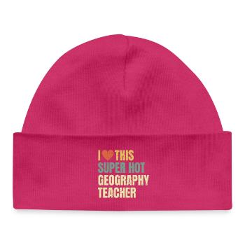 J’adore ce professeur de géographie super sexy - Bonnet bébé bio - hot pink - Devant