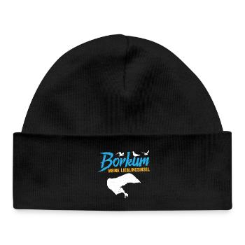 North Sea Holiday BORKUM MY FAVORITE ISLAND Funny - Baby Organic Beanie - black - Front
