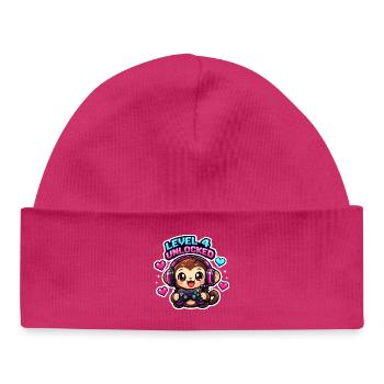 Level 4 Unlocked - Baby Organic Mütze - hot Pink - Vorne