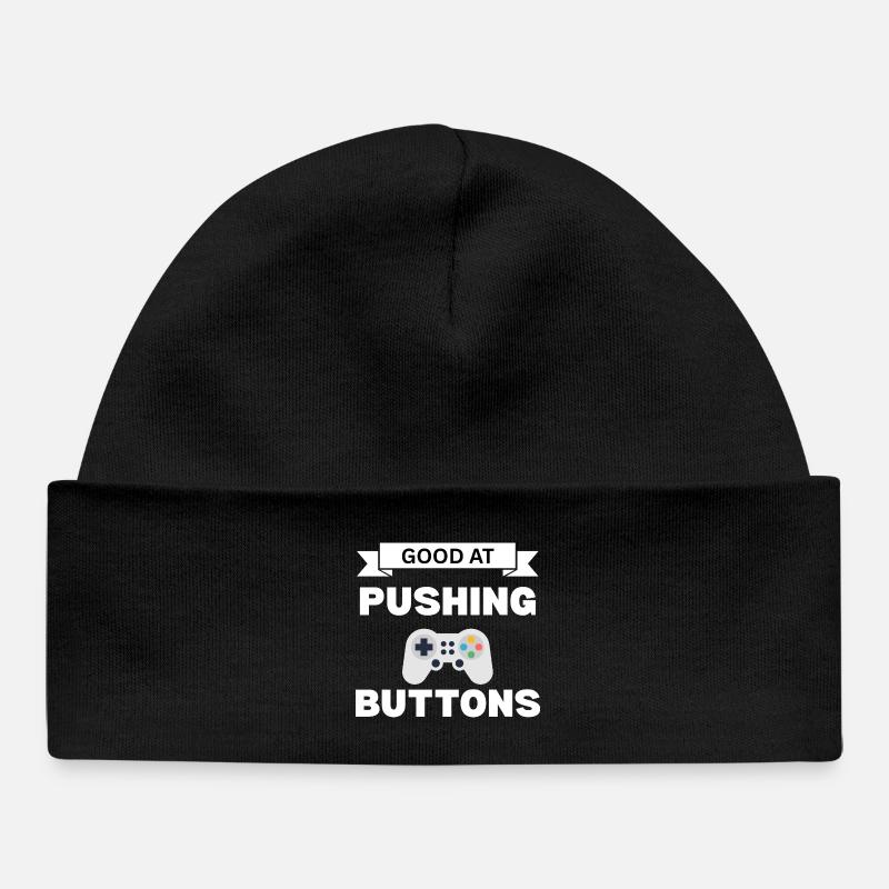 Bonne pression de bouton pour dire - Bonnet bébé bio - noir