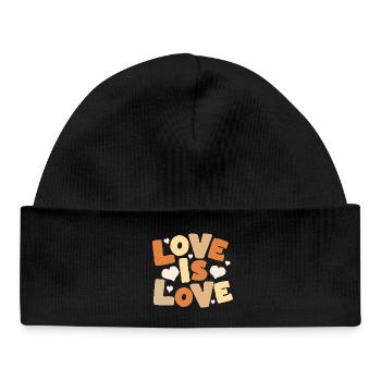 L’amour, c’est l’amour Lettres pastel - Bonnet bébé bio - noir - Devant