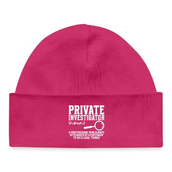 Detective Costume Observation Private Investigator - Baby Organic Beanie - hot pink - Front