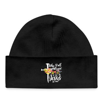 Cross flowers: Jesus in me - Baby Organic Beanie - black - Front