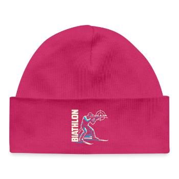 Biathlon Passion Liebhaber Geschenk - Baby Organic Mütze - hot Pink - Vorne