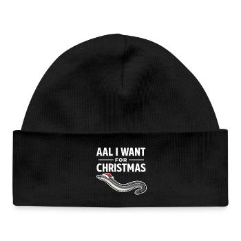 Aal que je veux pour Noël – Chemise drôle d’anguille - Bonnet bébé bio - noir - Devant