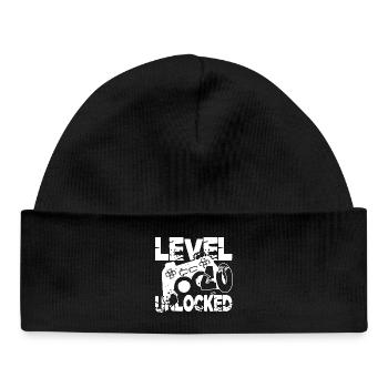 Level 40 Controller Grafik schwarz weiss - Baby Organic Mütze - Schwarz - Vorne