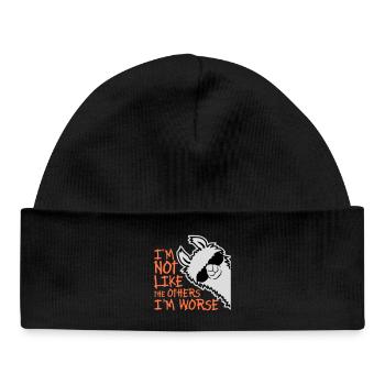 Lama Sunglasses Not Like The Others I'm Worse - Baby Organic Beanie - black - Front