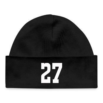 Chiffres 27 Contrast Design - Bonnet bébé bio - noir - Devant