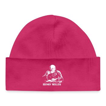 Henry Miller Café Reader - Baby Organic Beanie - hot pink - Front