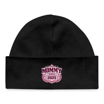 Mama seit 2025 – Stolze neue Mama Design - Baby Organic Mütze - Schwarz - Vorne