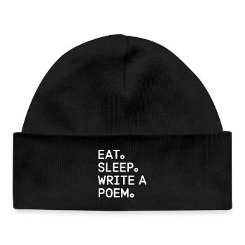 Eat Sleep Write a Poem - Baby Organic Beanie - black - Front