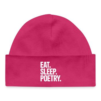 Eat Sleep Poetry Bold Typography - Baby Organic Beanie - hot pink - Front