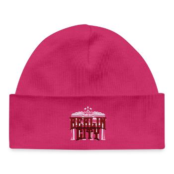 Berlin City lettering with Brandenburg Gate - Baby Organic Beanie - hot pink - Front