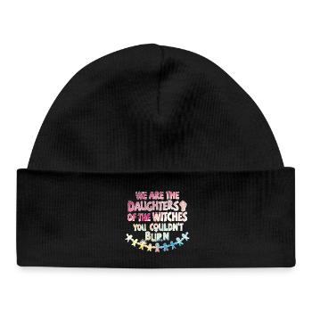 Nous sommes les filles des sorcières que tu n’as pas pu brûler - Bonnet bébé bio - noir - Devant