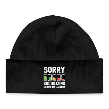 Joke about sociable, exhausted introverts - Baby Organic Beanie - black - Front