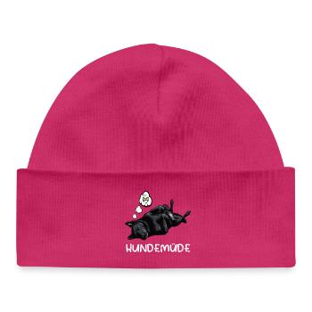 Hundemüde Schwarzer Schäferhund Schäferhundhalter - Baby Organic Mütze - hot Pink - Vorne