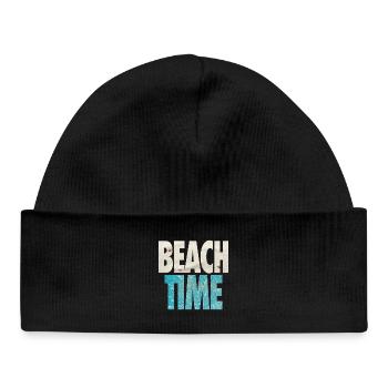 Beach Time - Summer Holiday - Sea and Sand - Baby Organic Beanie - black - Front
