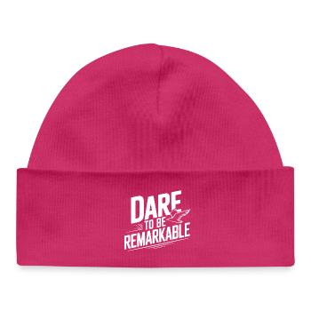 Dare to Be Remarkable - Baby Organic Beanie - hot pink - Front