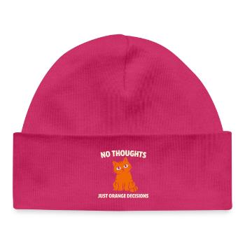 Orange Cat Chaos Funny Cat Orange Tabby Meme - Baby Organic Beanie - hot pink - Front