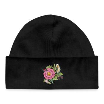 Image de fleur - Bonnet bébé bio - noir - Devant