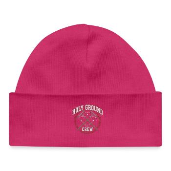 Holy Ground Crew Christlicher Baseball Glaube - Baby Organic Mütze - hot Pink - Vorne