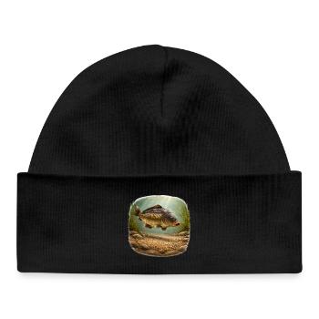 Conception de la pêche sous-marine de la carpe miroir - Bonnet bébé bio - noir - Devant