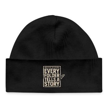 Every Folder Tells a Story - Baby Organic Beanie - black - Front