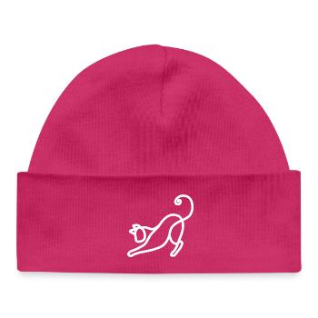 Minimalistische Katze - Baby Organic Mütze - hot Pink - Vorne