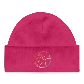Vintage Volleyball Ball Sketch - Baby Organic Beanie - hot pink - Front