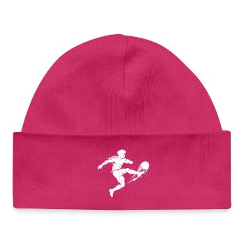 Silhouette du footballeur - Bonnet bébé bio - hot pink - Devant
