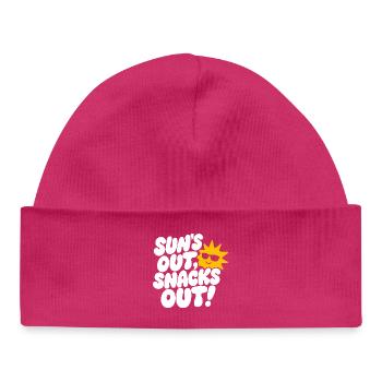 Suns Out Snacks Out Summer Design - Baby Organic Mütze - hot Pink - Vorne