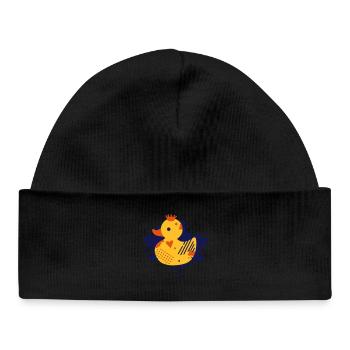 Ente mit Krone Graffiti - Baby Organic Mütze - Schwarz - Vorne