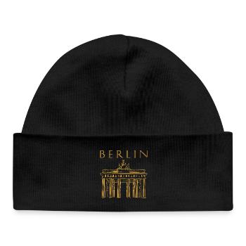 Porte de Brandebourg à Berlin - Bonnet bébé bio - noir - Devant