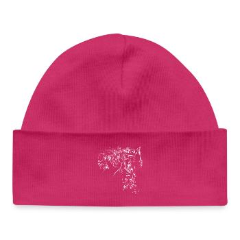 Élément de fond ville / conception tribale - Bonnet bébé bio - hot pink - Devant