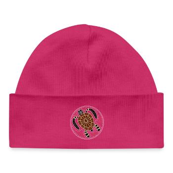 turtle - Baby Organic Beanie - hot pink - Front