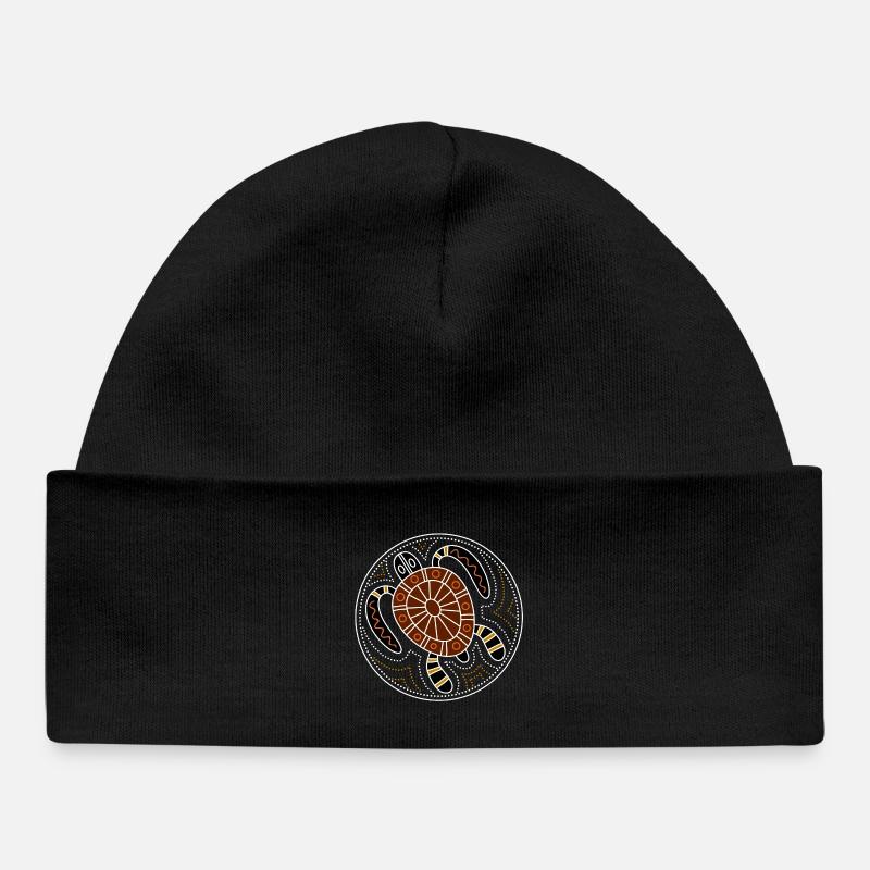turtle - Baby Organic Beanie - black
