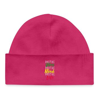 Positive Vibes Mindset Motiv - Baby Organic Mütze - hot Pink - Vorne